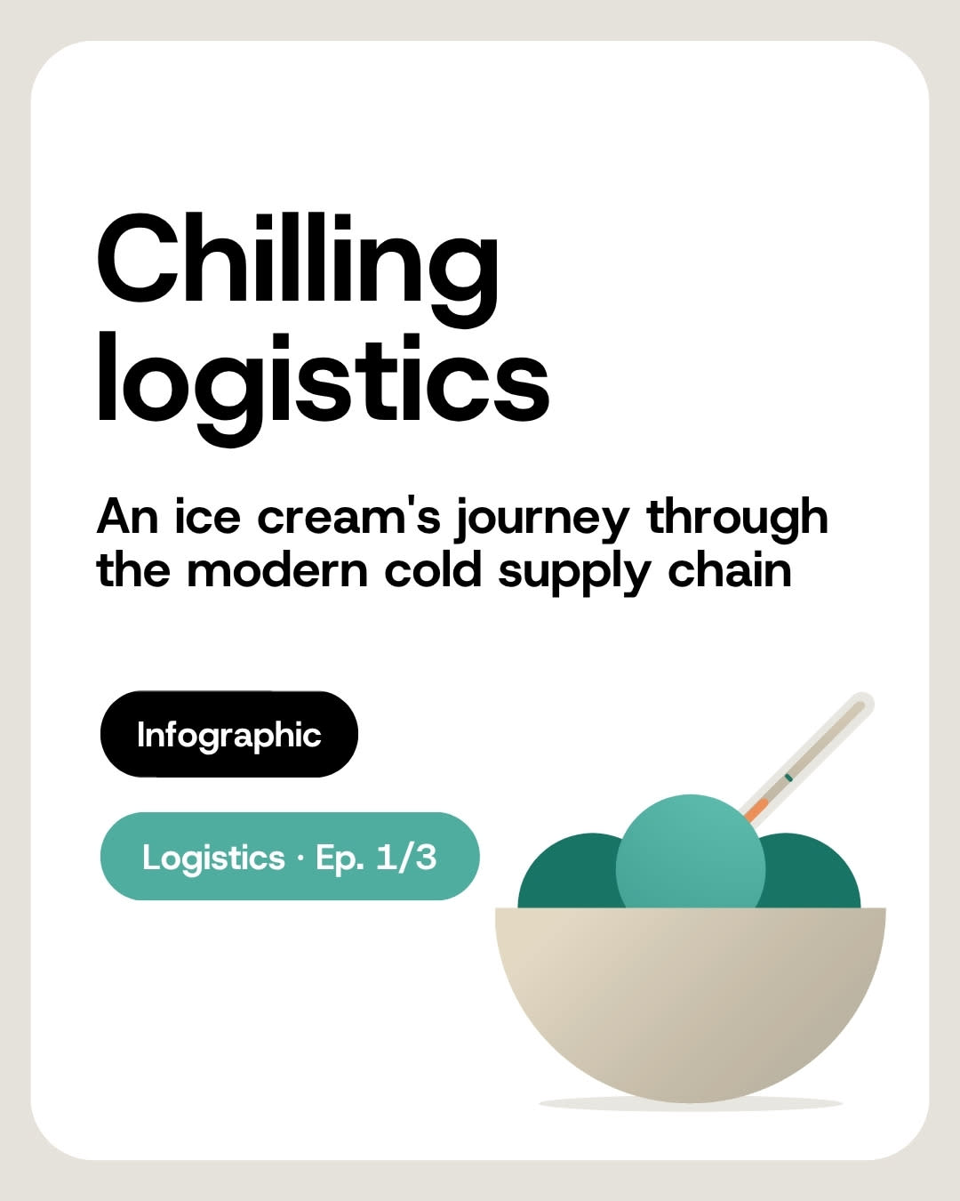 Logio infographic: Chilling logistics — an ice cream's journey through the modern cold supply chain