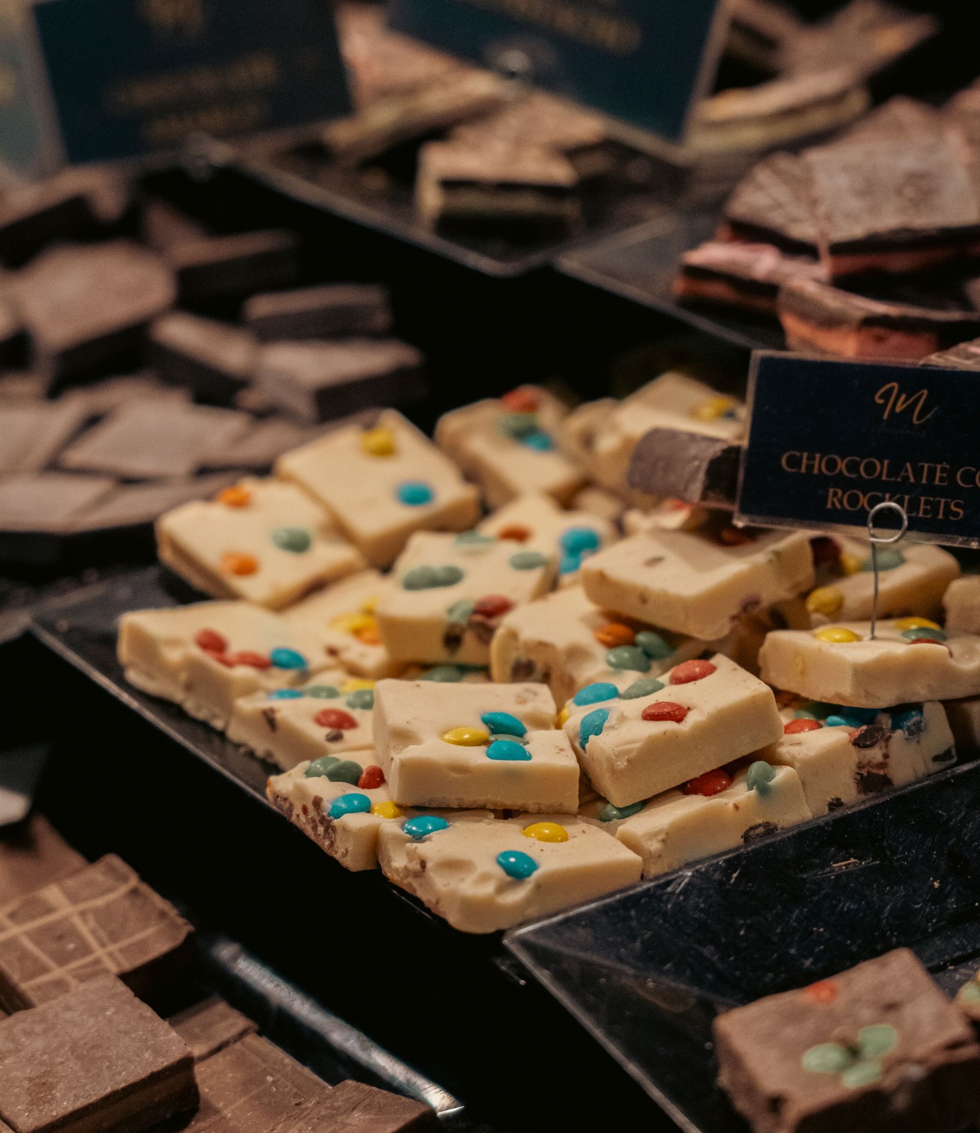 Chocolates on display