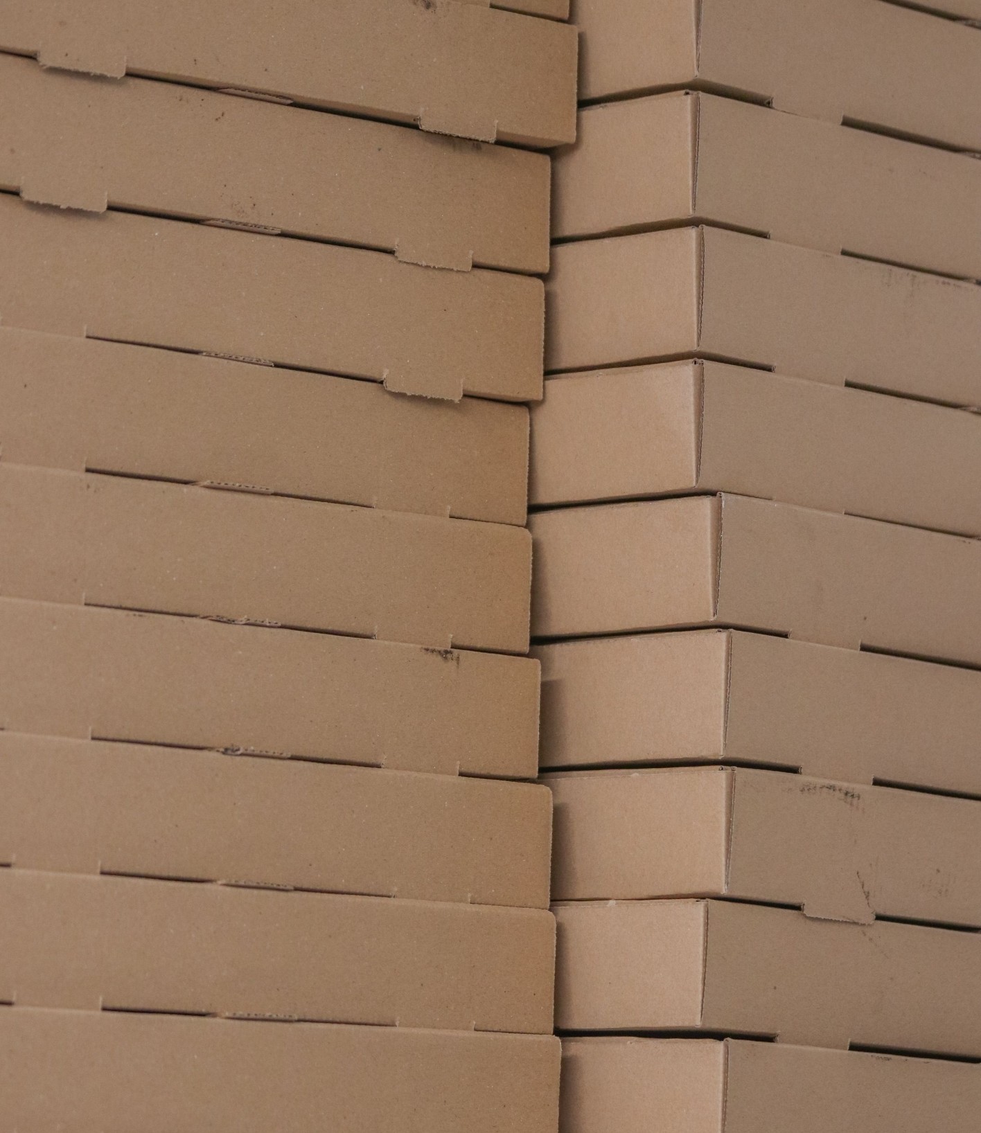 Stacked cardboard boxes